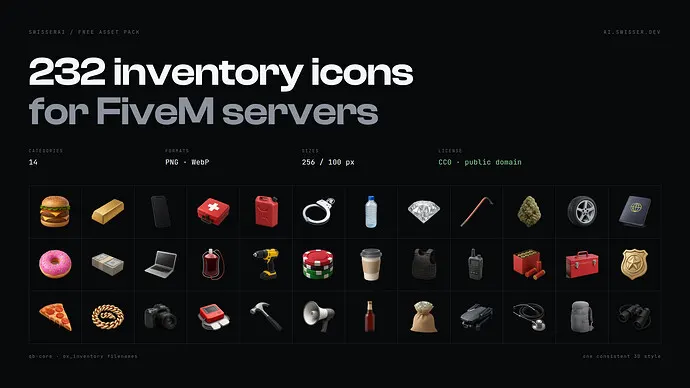 232 Free Inventory Icons for FiveM
