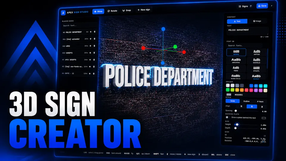 Apex 3D Sign Creator (Apex Scripts)